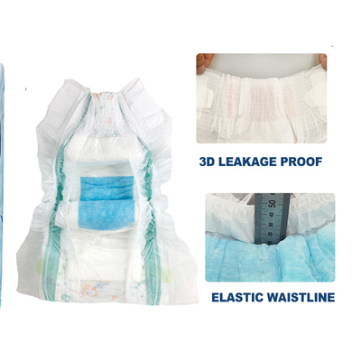 Пеленка Clothlike Backsheet младенца волшебной ленты устранимая с большим эластичным Waistband